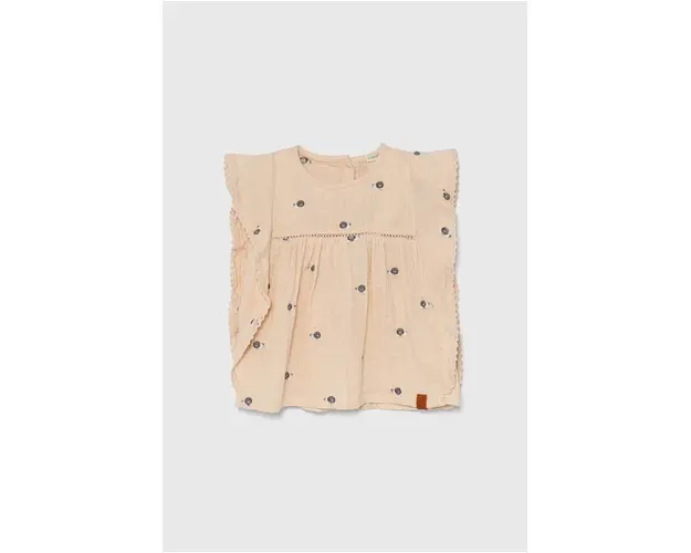 United Colors of Benetton top din bumbac pentru bebelusi culoarea bej