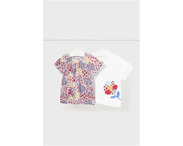 Mayoral tricou din bumbac pentru bebelusi 2-pack culoarea alb