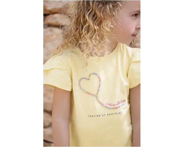 Tartine et Chocolat tricou bebe culoarea bej