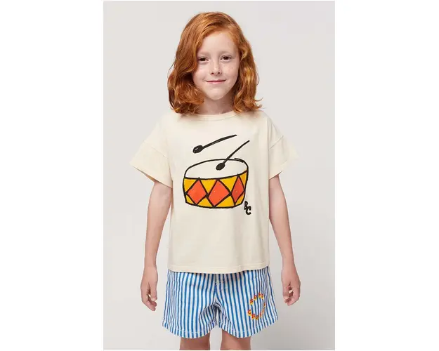 Bobo Choses tricou de bumbac pentru copii culoarea portocaliu