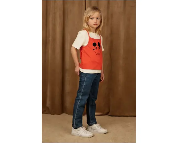 Mini Rodini tricou de bumbac pentru copii culoarea portocaliu, cu imprimeu