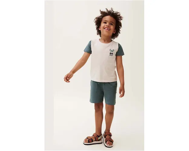 Liewood tricou de bumbac pentru copii Apia Placement Shortsleeve T-shirt culoarea turcoaz, cu imprimeu