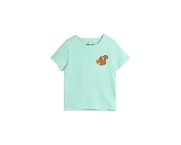 Mini Rodini tricou de bumbac pentru copii Squirrel culoarea verde, cu imprimeu