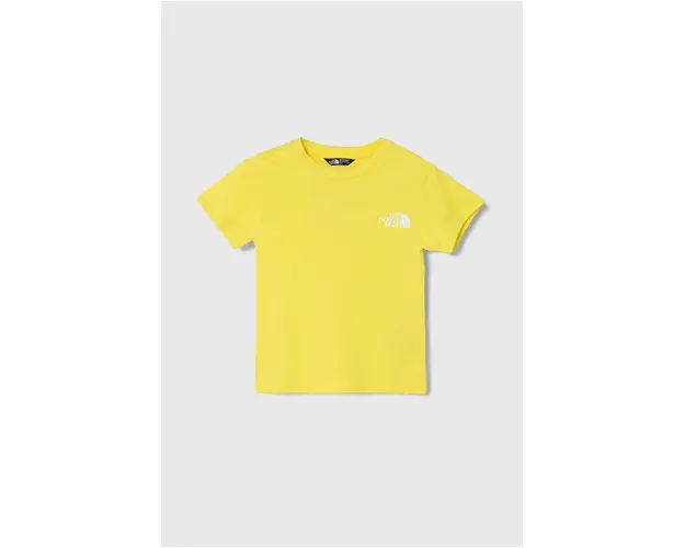 The North Face tricou copii SIMPLE DOME TEE culoarea galben, cu imprimeu