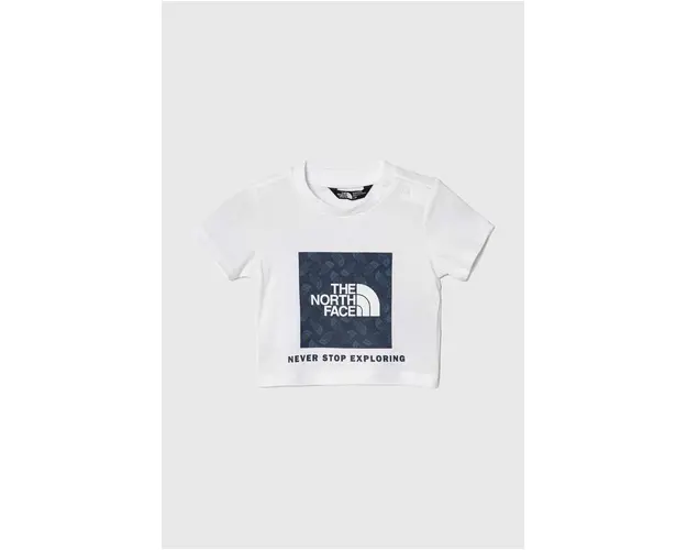 The North Face tricou de bumbac pentru copii BOX INFILL PRINT TEE culoarea alb, cu imprimeu
