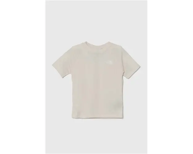 The North Face tricou copii SUMMER LT TEE culoarea bej, cu imprimeu