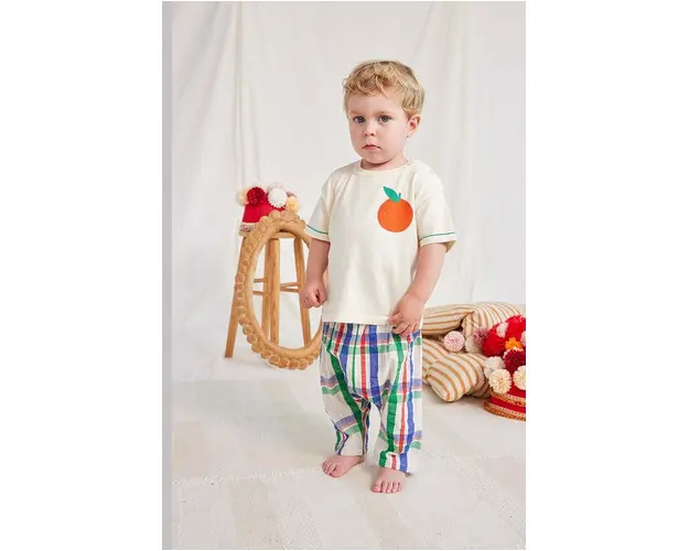 Bobo Choses tricou din bumbac pentru bebelusi culoarea bej, cu imprimeu