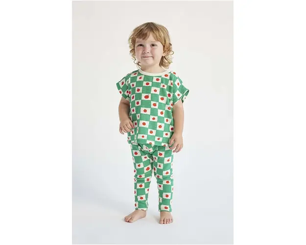 Bobo Choses tricou din bumbac pentru bebelusi culoarea verde, modelator
