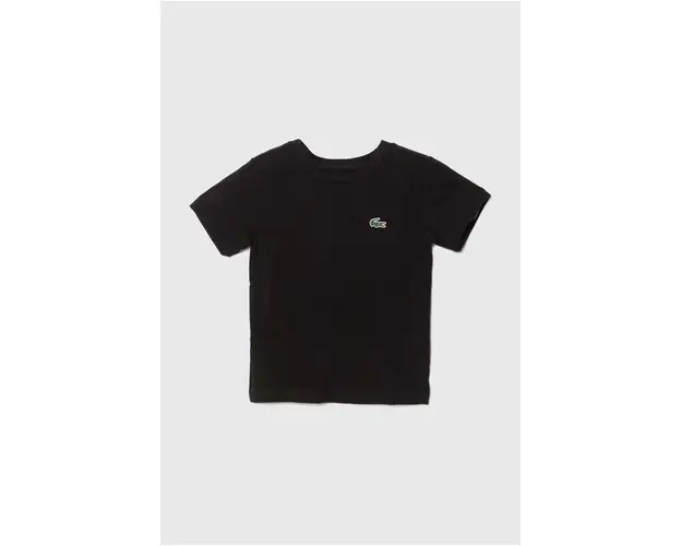 Lacoste tricou copii culoarea negru, neted