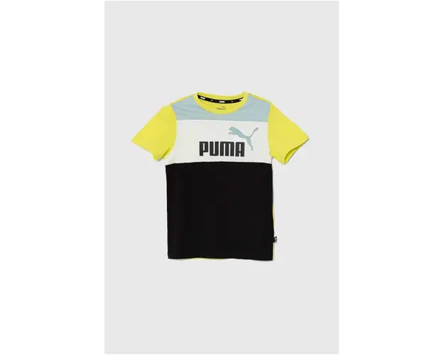 Puma tricou de bumbac pentru copii ESS BLOCK B culoarea verde, modelator
