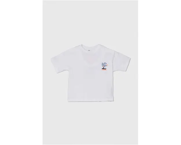 zippy tricou de bumbac pentru copii culoarea alb, cu imprimeu