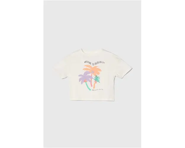 zippy tricou de bumbac pentru copii culoarea alb, cu imprimeu