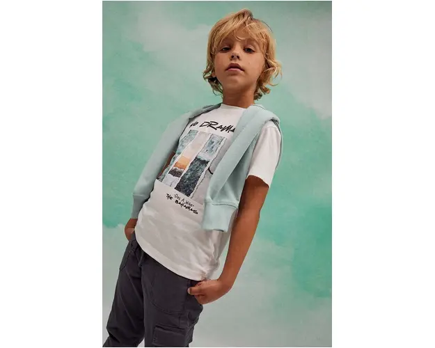 zippy tricou de bumbac pentru copii culoarea alb, cu imprimeu