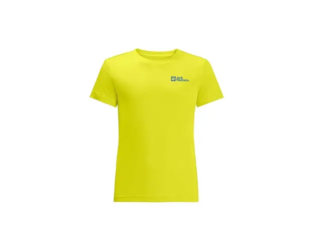 Jack Wolfskin tricou copii ACTIVE SOLID culoarea galben, neted