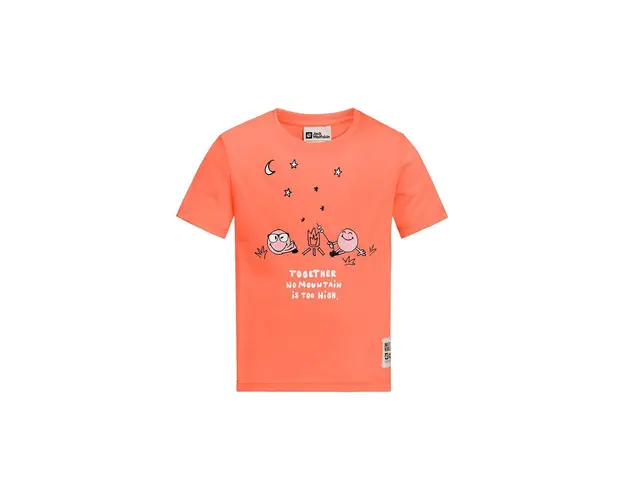 Jack Wolfskin tricou copii SMILEYWORLD CAMP culoarea portocaliu, cu imprimeu