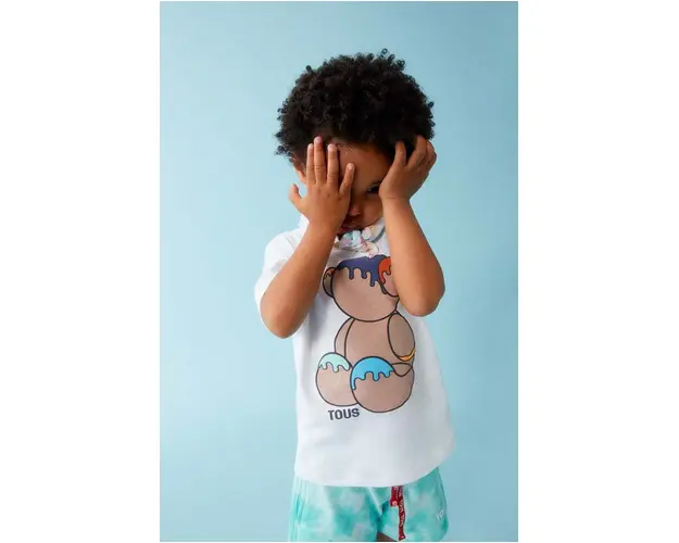 Tous tricou de bumbac pentru copii culoarea alb, cu imprimeu