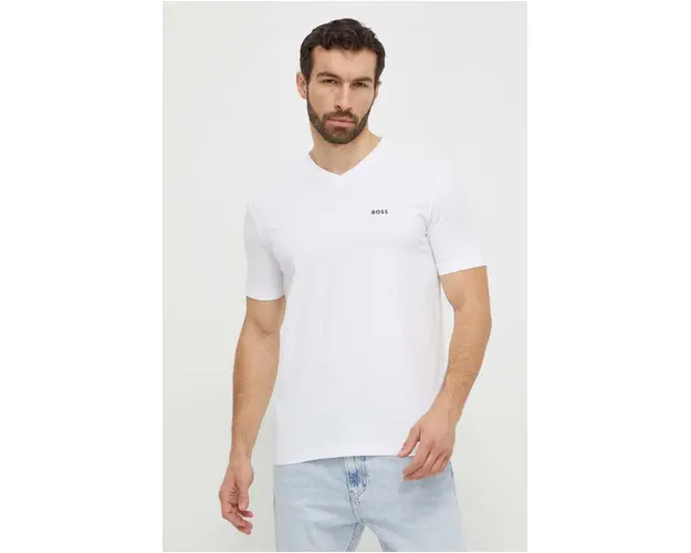 BOSS Green tricou barbati, culoarea alb, uni 50506347