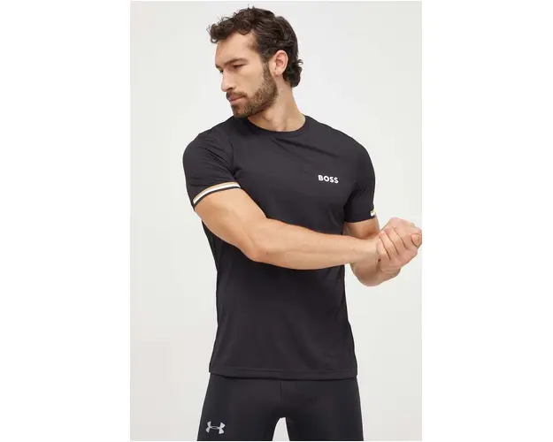 BOSS Green tricou x Matteo Berrettini barbati, culoarea negru, cu imprimeu 50506348