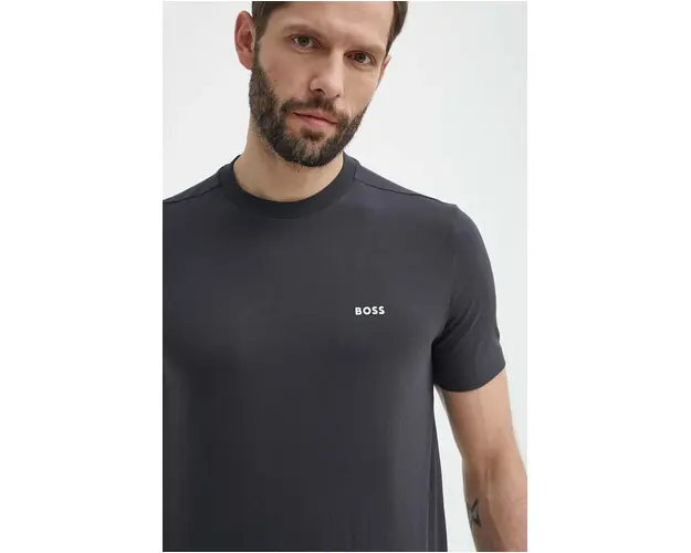 Boss Green tricou barbati, culoarea gri, cu imprimeu, 50506373