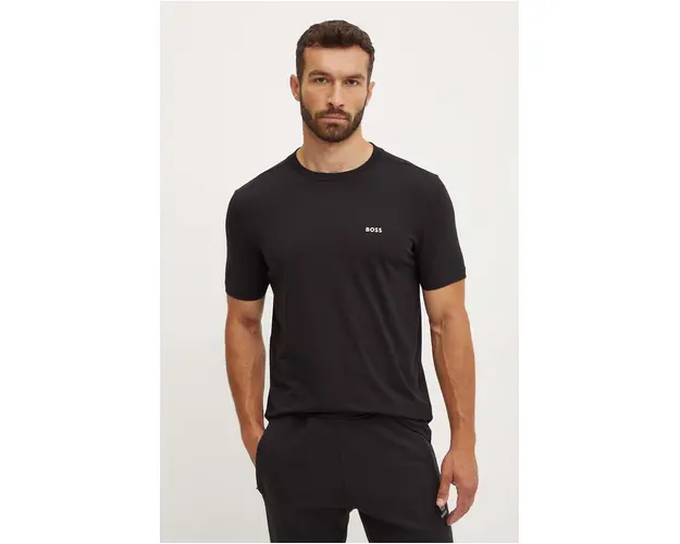 Boss Green tricou barbati, culoarea negru, cu imprimeu, 50506373