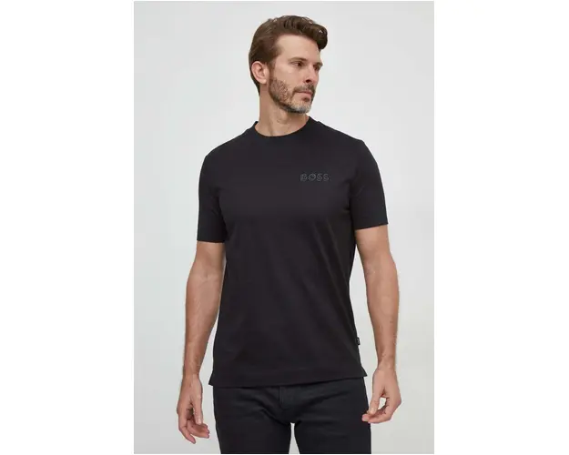 BOSS tricou din bumbac barbati, culoarea negru, uni 50504557