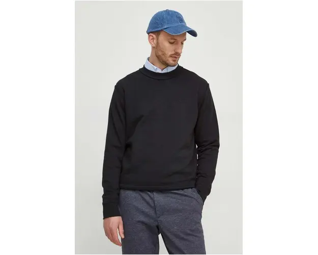 BOSS Orange hanorac de bumbac barbati, culoarea negru, uni 50505240