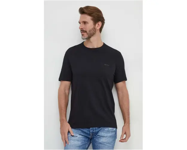 BOSS Orange tricou din bumbac barbati, culoarea negru, uni 50508243