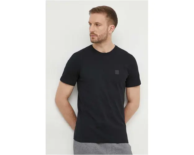 BOSS Orange tricou din bumbac barbati, culoarea negru, uni, 50508584