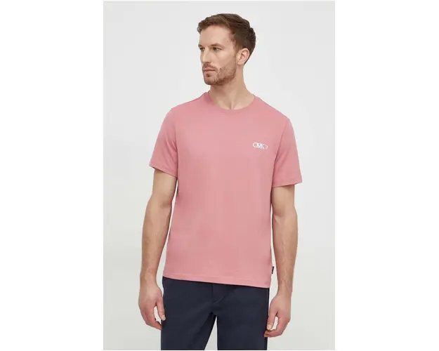 Michael Kors tricou din bumbac barbati, culoarea roz, cu imprimeu