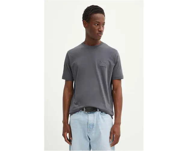 Iceberg tricou din bumbac barbati, culoarea gri, neted