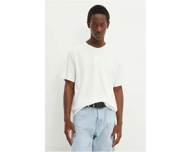 Iceberg tricou din bumbac barbati, culoarea bej, neted