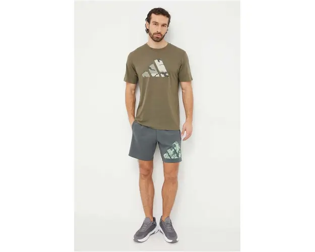 adidas Performance tricou de antrenament Training Essentials culoarea verde, cu imprimeu IM7452