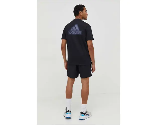 adidas tricou din bumbac barbati, culoarea negru, cu imprimeu IN6229