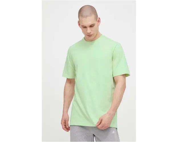 adidas tricou din bumbac barbati, culoarea verde, uni IR9111