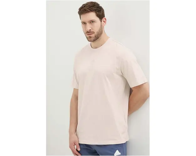 adidas tricou din bumbac barbati, culoarea roz, neted, IR9115
