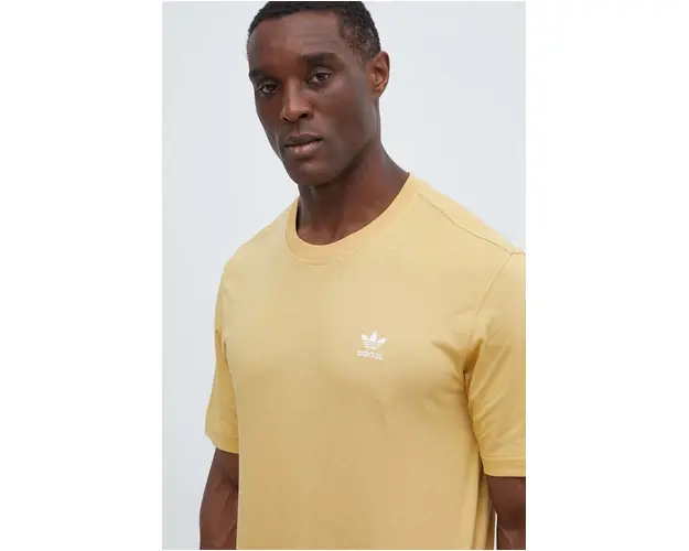 adidas Originals tricou din bumbac barbati, culoarea galben, neted, IR9695