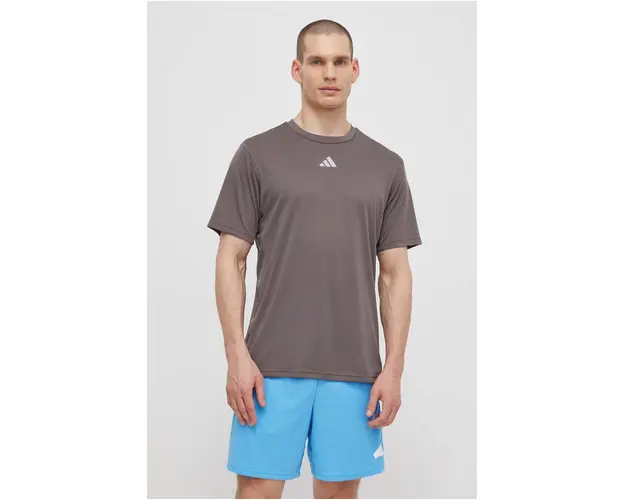 adidas Performance tricou de antrenament HIIT 3S culoarea gri, neted, IS3720