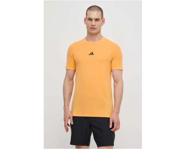 adidas Performance tricou de antrenament D4T culoarea galben, neted, IS3818