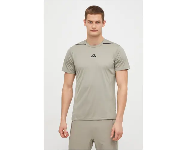 adidas Performance tricou de antrenament D4T culoarea verde, cu imprimeu IS3838