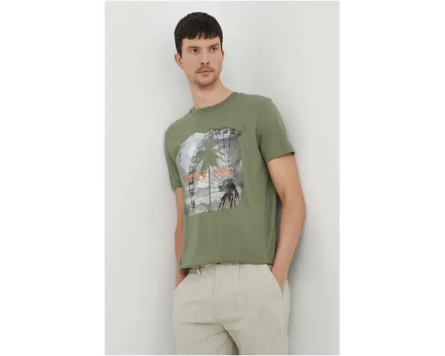 Joop! tricou din bumbac barbati, culoarea verde, cu imprimeu