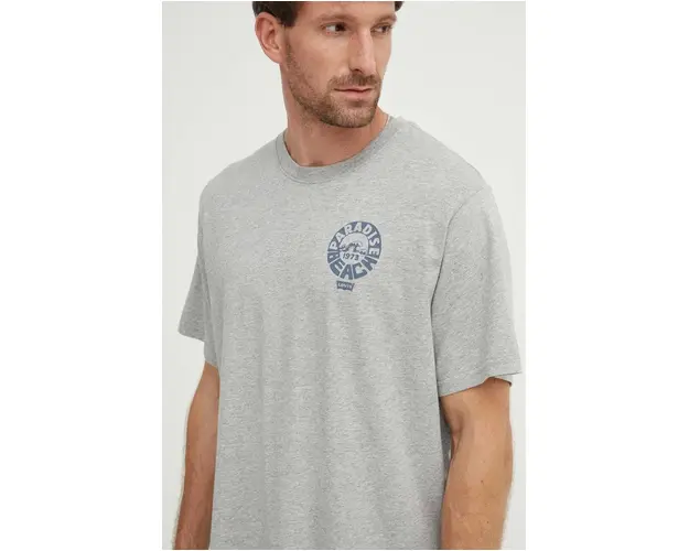 Levi's tricou din bumbac barbati, culoarea gri, cu imprimeu