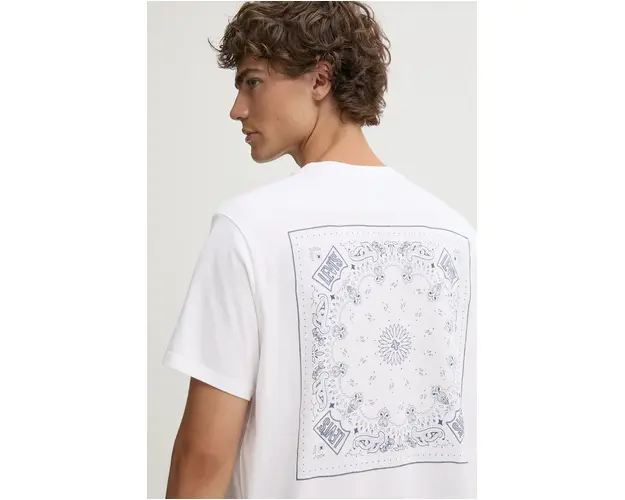 Levi's tricou din bumbac barbati, culoarea alb, cu imprimeu