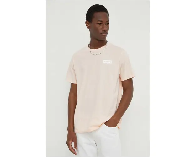 Levi's tricou din bumbac barbati, culoarea roz, cu imprimeu