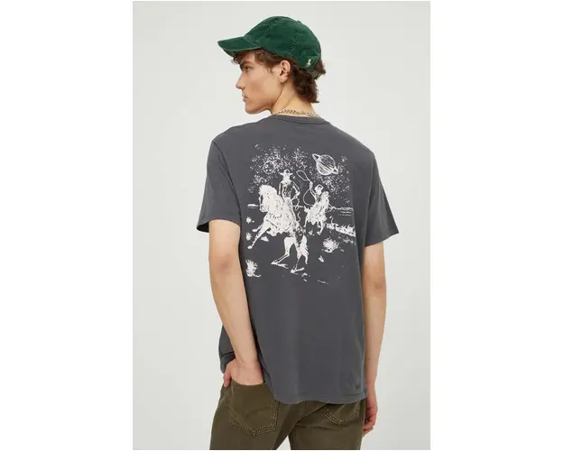 Levi's tricou din bumbac barbati, culoarea gri, cu imprimeu