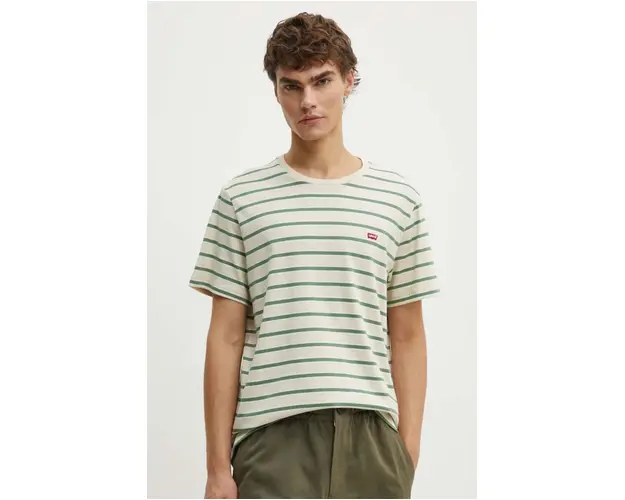 Levi's tricou din bumbac barbati, culoarea bej, neted