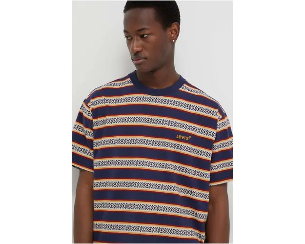 Levi's tricou din bumbac barbati, culoarea albastru marin, modelator