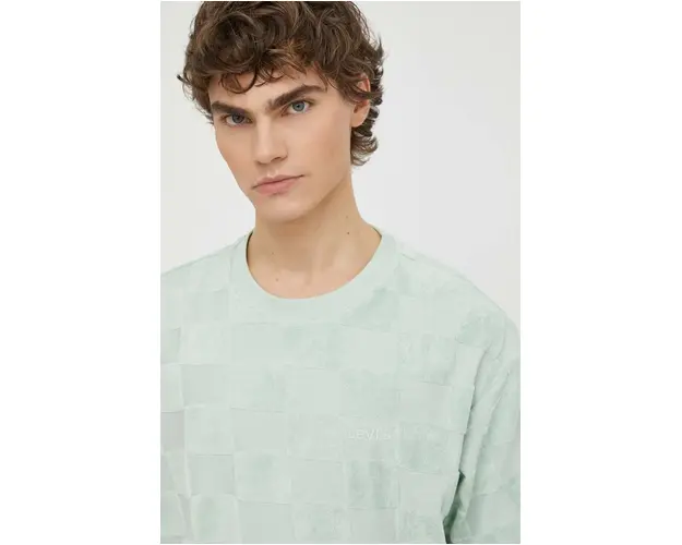 Levi's tricou din bumbac barbati, culoarea verde, modelator