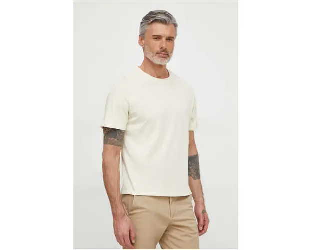 Pepe Jeans tricou din bumbac Jacko barbati, culoarea galben, neted