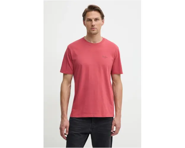 Pepe Jeans tricou din bumbac Jacko barbati, culoarea rosu, neted