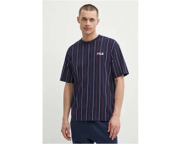 Fila tricou din bumbac Lobito barbati, culoarea albastru marin, modelator, FAM0662